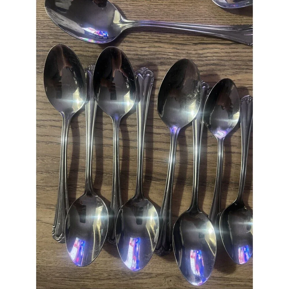 30 Piece Set Hampton Silversmiths Stainless China 215 Forks Spoons Knives